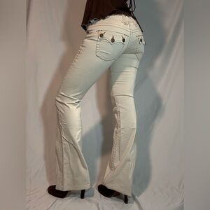 Stylish Cream Boot Cut Jeans for Women